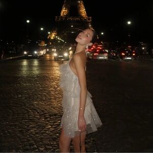 The Bar Lou Dress Sparkle Nude